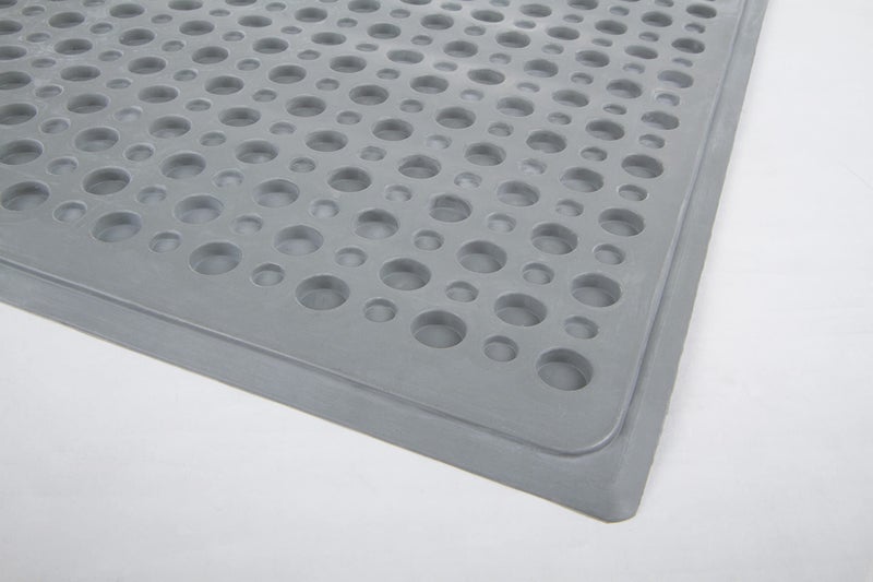 Petlinks Purr-fect Paws Multipurpose Rubber Litter Mat for Cats & Kittens, Helps Control Litter, Easy Clean Up Design - Gray, Large - Image 3